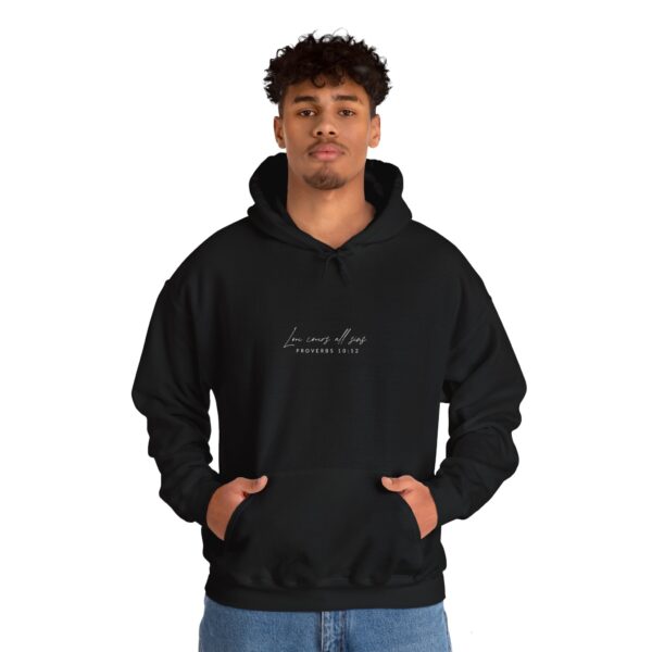 Love covers all sins. - Proverbs 10:12 | Unisex Hooded Sweatshirt | Team Yeshua Apparel - Image 9