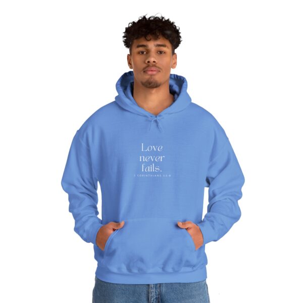 Love never fails. - 1 Corinthians 13:8 | Unisex Hooded Sweatshirt | Team Yeshua Apparel - Image 14