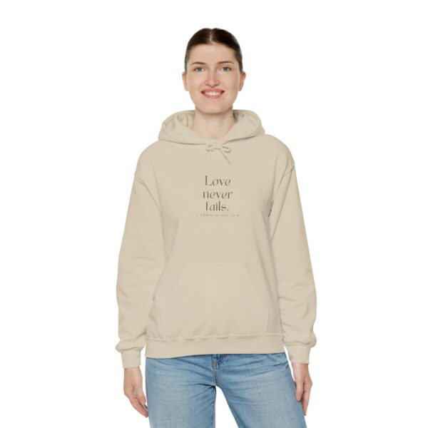 Love never fails. - 1 Corinthians 13:8 | Unisex Hooded Sweatshirt | Team Yeshua Apparel - Image 10