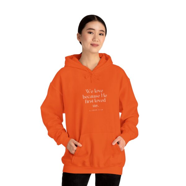 We love because He first loved us. - 1 John 4:19 | Unisex Hooded Sweatshirt | Team Yeshua Apparel - Image 9