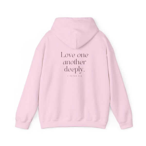 Love one another deeply. - 1 Peter 4:8 | Unisex Hooded Sweatshirt | Team Yeshua Apparel - Image 3