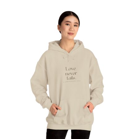 Love never fails. - 1 Corinthians 13:8 | Unisex Hooded Sweatshirt | Team Yeshua Apparel