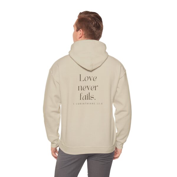 Love never fails. - 1 Corinthians 13:8 | Unisex Hooded Sweatshirt | Team Yeshua Apparel - Image 12