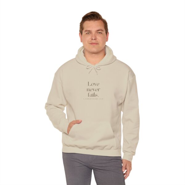 Love never fails. - 1 Corinthians 13:8 | Unisex Hooded Sweatshirt | Team Yeshua Apparel - Image 11