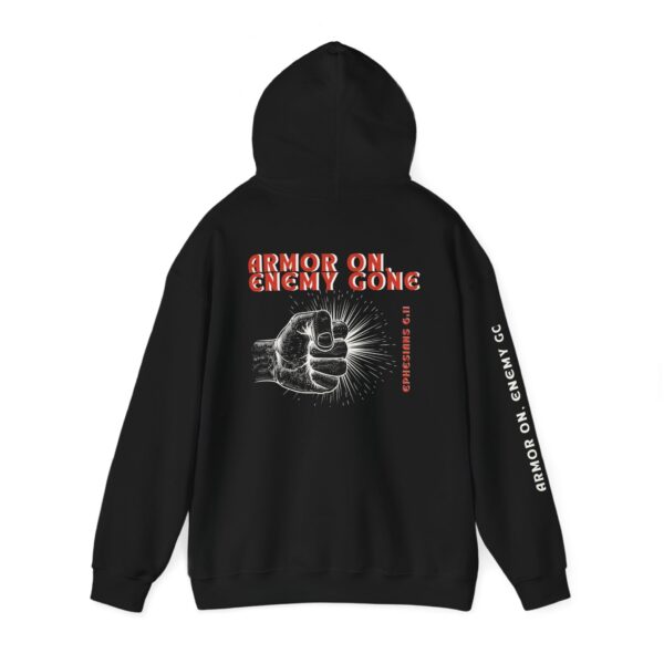 Armor On, Enemy Gone – Ephesians 6:11| Unisex Hooded Sweatshirt | Team Yeshua Apparel